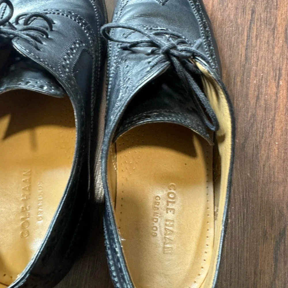 Cole Haan Black Wingtip Dress Shoes Size 12M